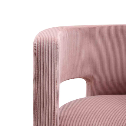 Chaise de salle à manger en velours côtelé rose poudré Greenwich