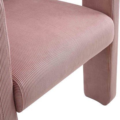 Chaise de salle à manger en velours côtelé rose poudré Greenwich