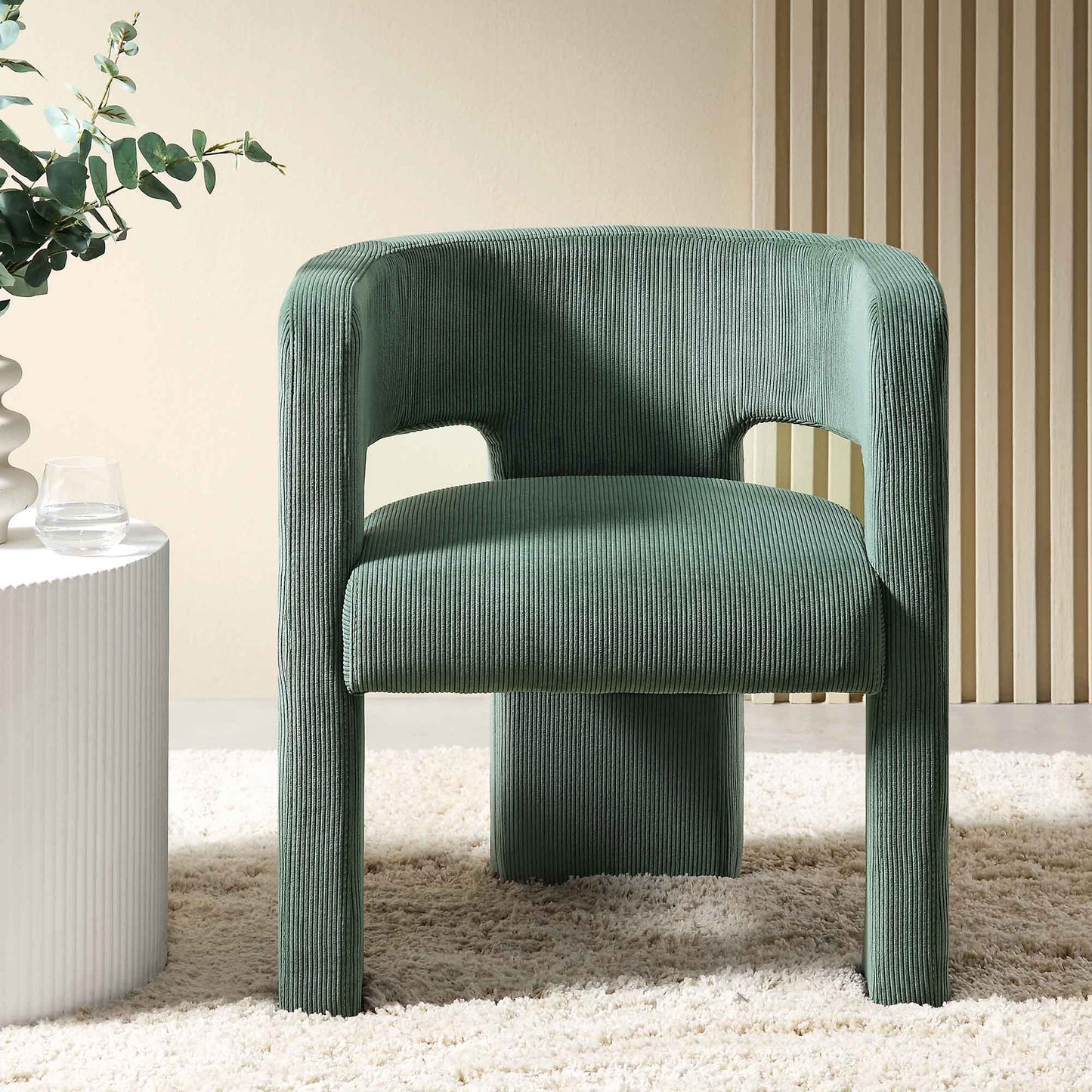 Chaise de salle à manger en velours côtelé vert sauge Greenwich