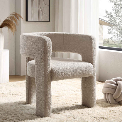 Chaise de salle à manger Greenwich Taupe clair Boucle