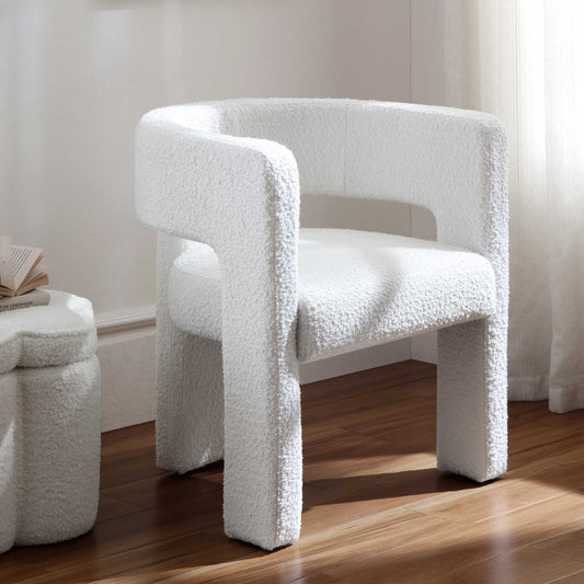 Chaise de salle à manger Greenwich White Boucle