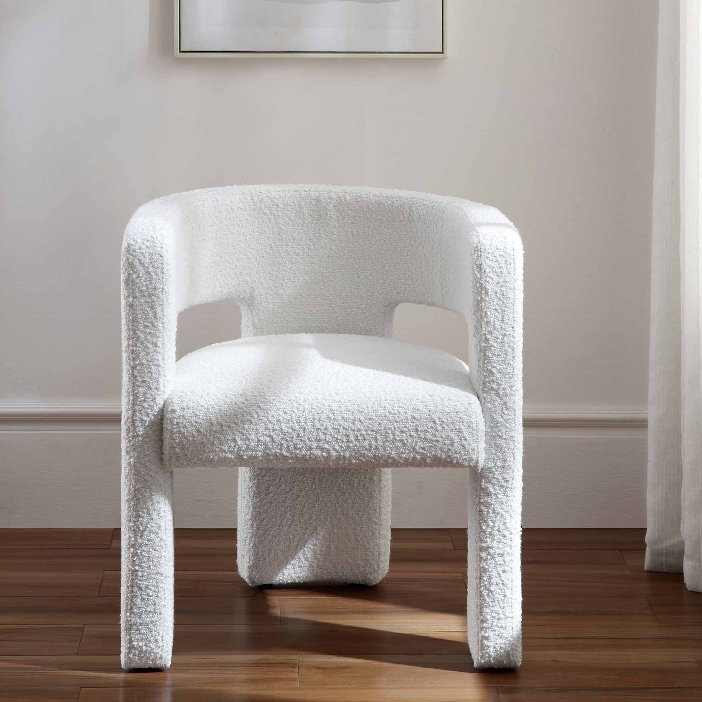 Chaise de salle à manger Greenwich White Boucle