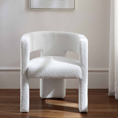Chaise de salle à manger Greenwich White Boucle