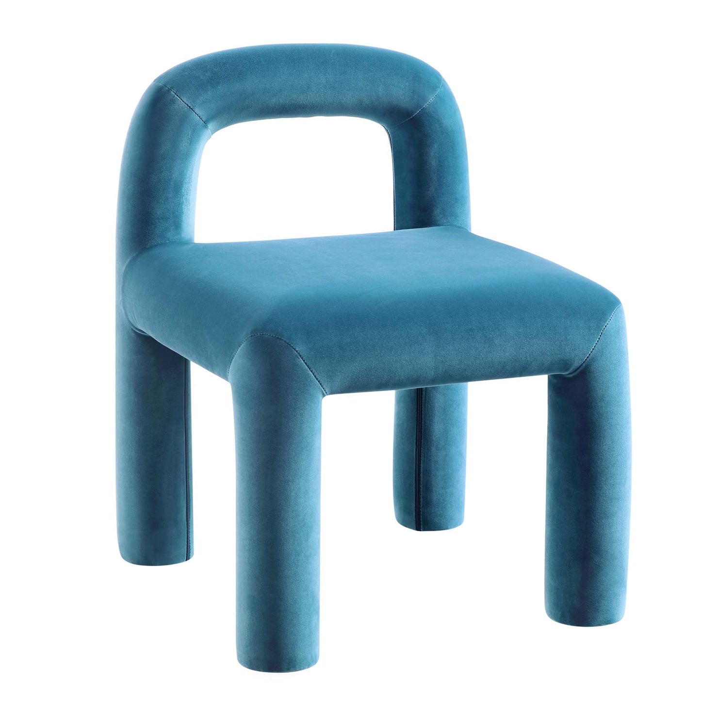 Chaise de salle à manger Libby en velours bleu Air Force