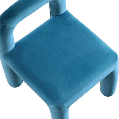 Chaise de salle à manger Libby en velours bleu Air Force