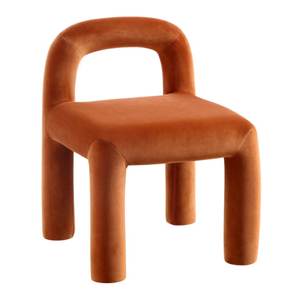 Chaise de salle à manger Libby en velours rouille