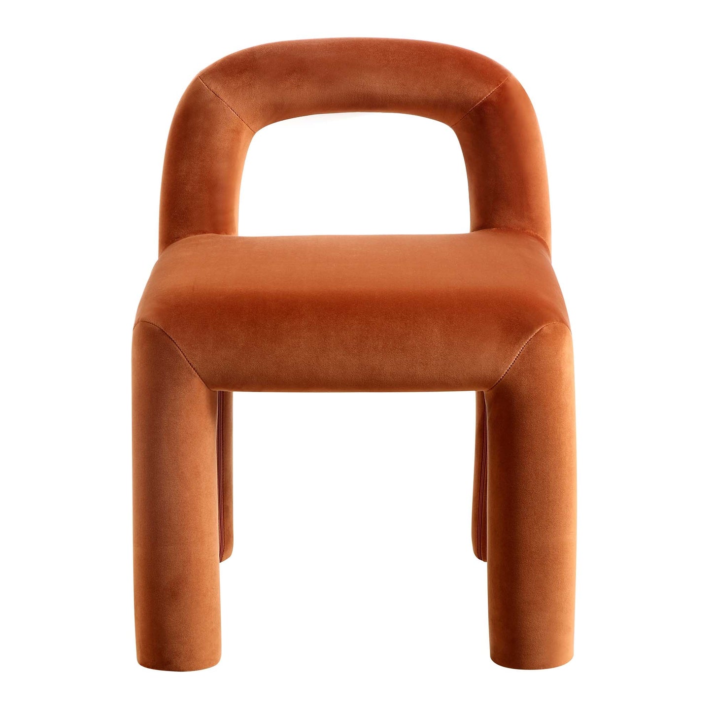 Chaise de salle à manger Libby en velours rouille
