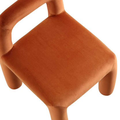 Chaise de salle à manger Libby en velours rouille