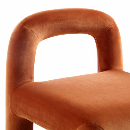 Chaise de salle à manger Libby en velours rouille