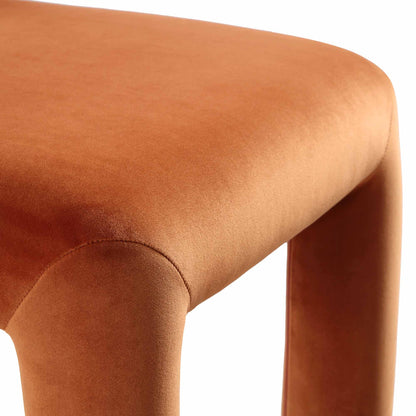 Chaise de salle à manger Libby en velours rouille