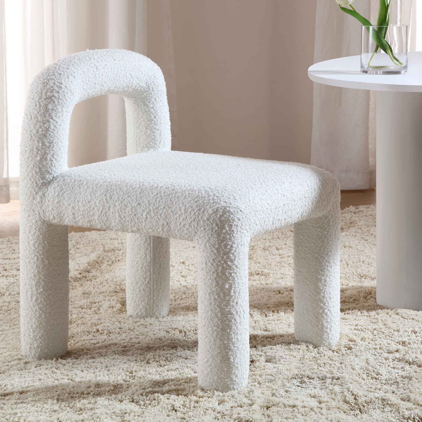 Chaise de salle à manger Libby White Boucle