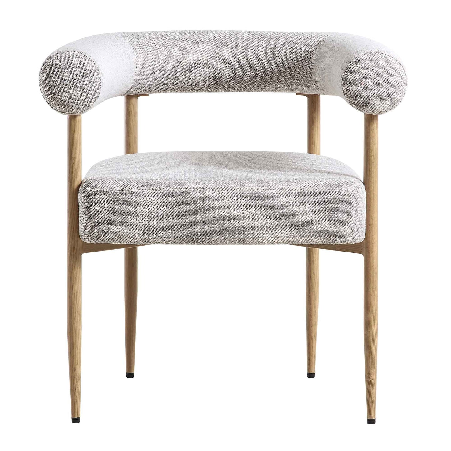 Chaise de salle à manger tissée beige Fulbourn avec pieds effet bois naturel