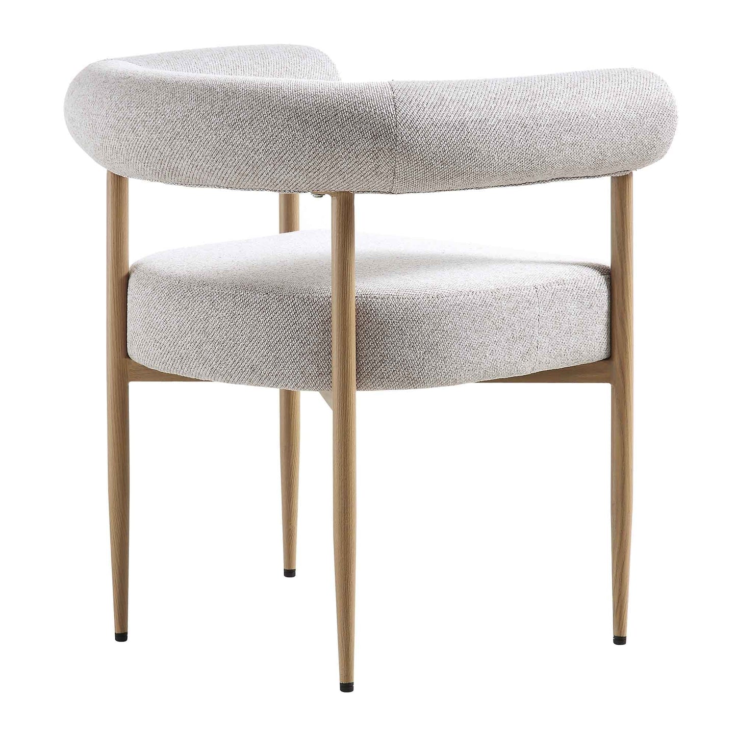 Chaise de salle à manger tissée beige Fulbourn avec pieds effet bois naturel