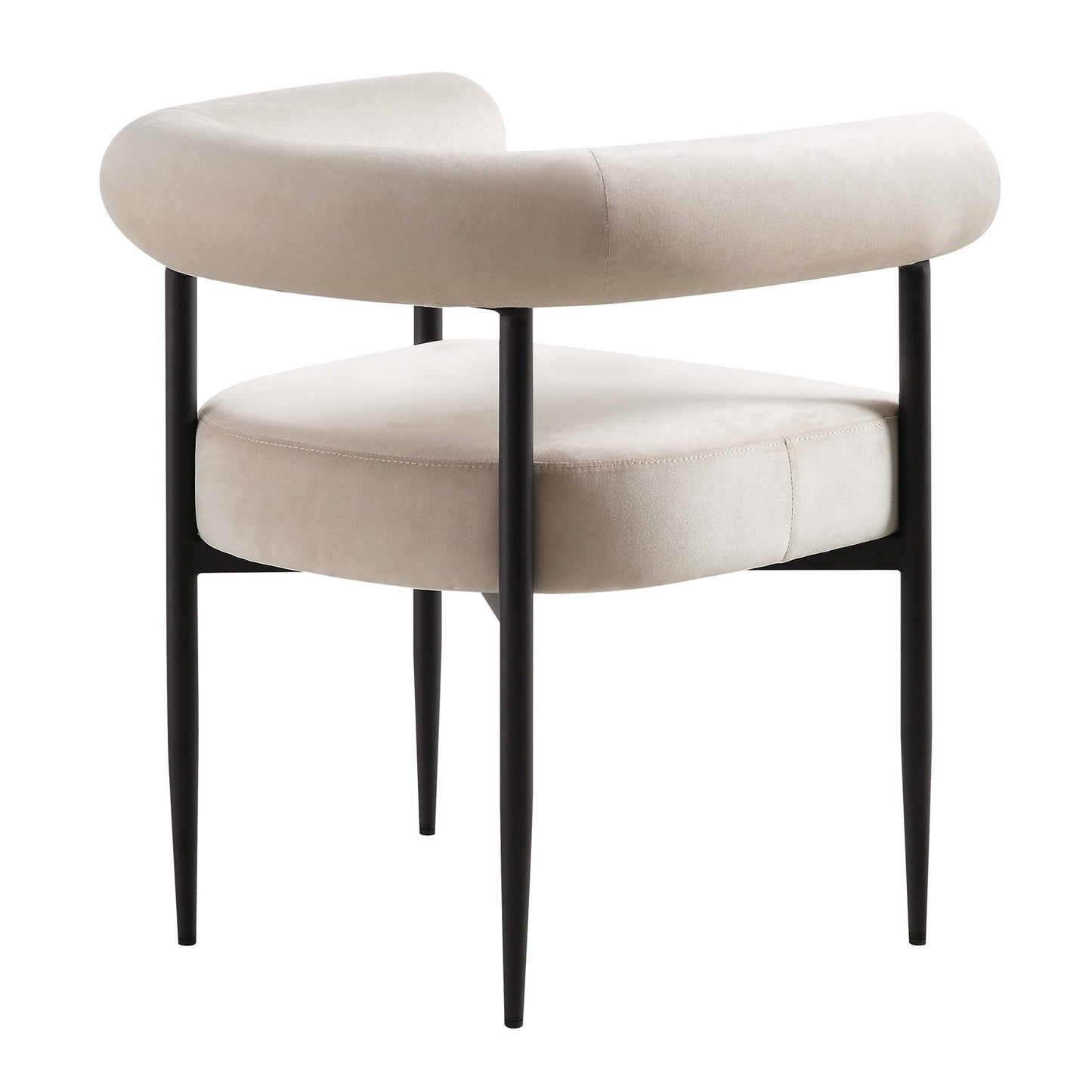 Chaise de salle à manger Fulbourn en velours champagne avec pieds noirs