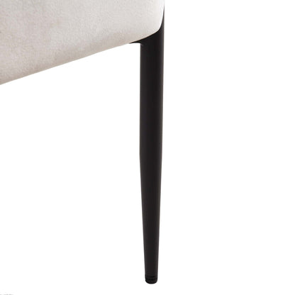 Chaise de salle à manger Fulbourn en velours champagne avec pieds noirs