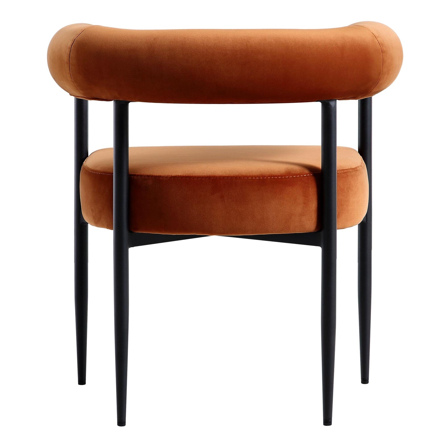 Chaise de salle à manger Fulbourn en velours rouille avec pieds noirs