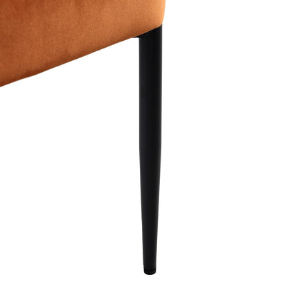 Chaise de salle à manger Fulbourn en velours rouille avec pieds noirs