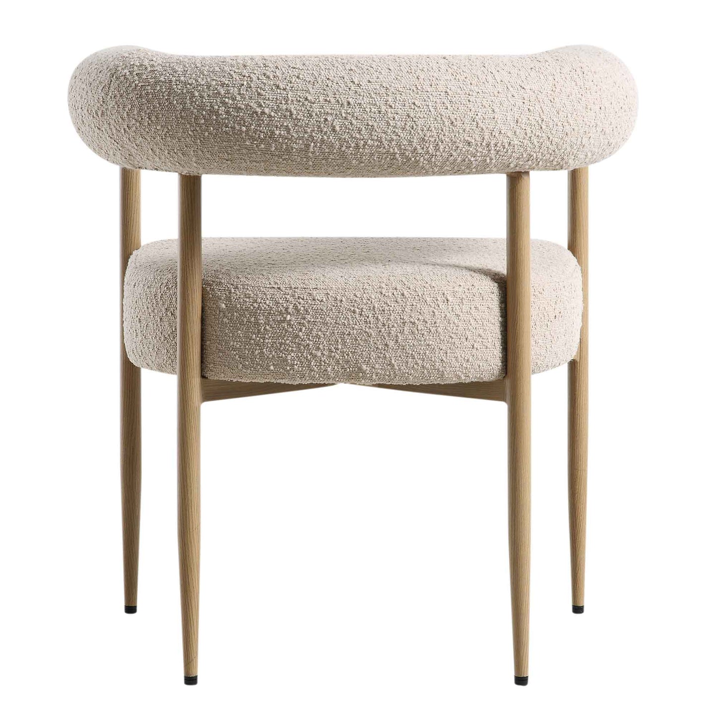 Chaise de salle à manger Fulbourn Taupe Boucle avec pieds effet bois naturel