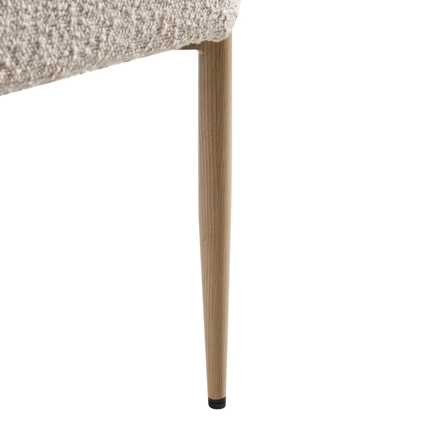 Chaise de salle à manger Fulbourn Taupe Boucle avec pieds effet bois naturel