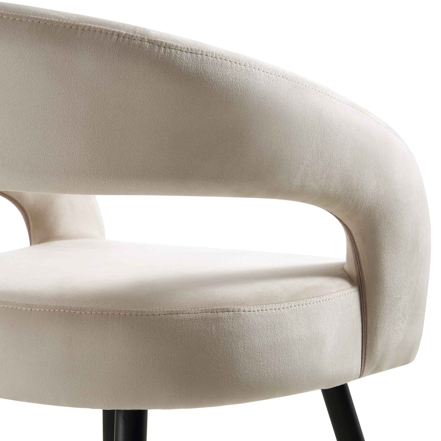 Ensemble de 2 chaises de salle à manger en velours champagne Laurel Wave