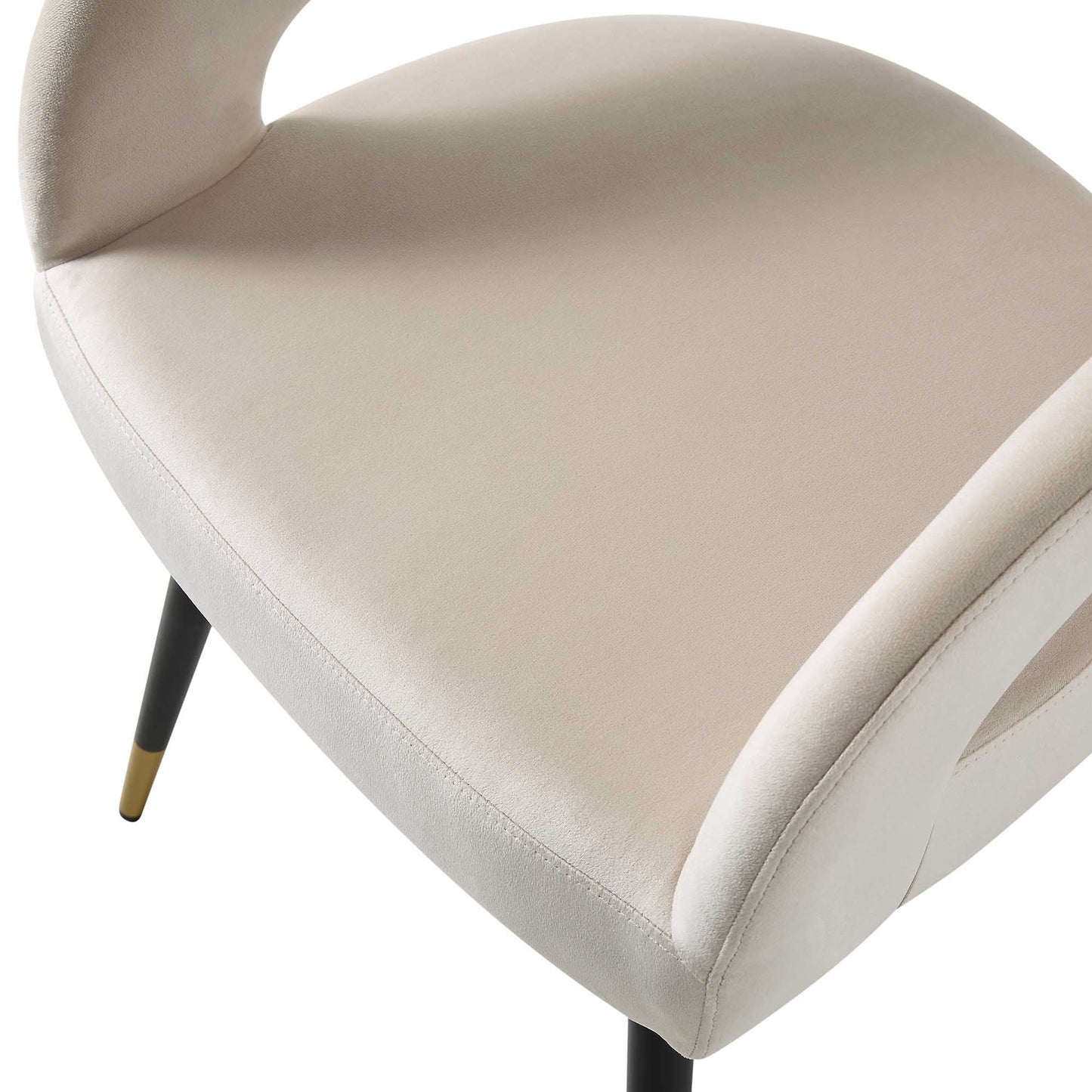 Ensemble de 2 chaises de salle à manger en velours champagne Laurel Wave