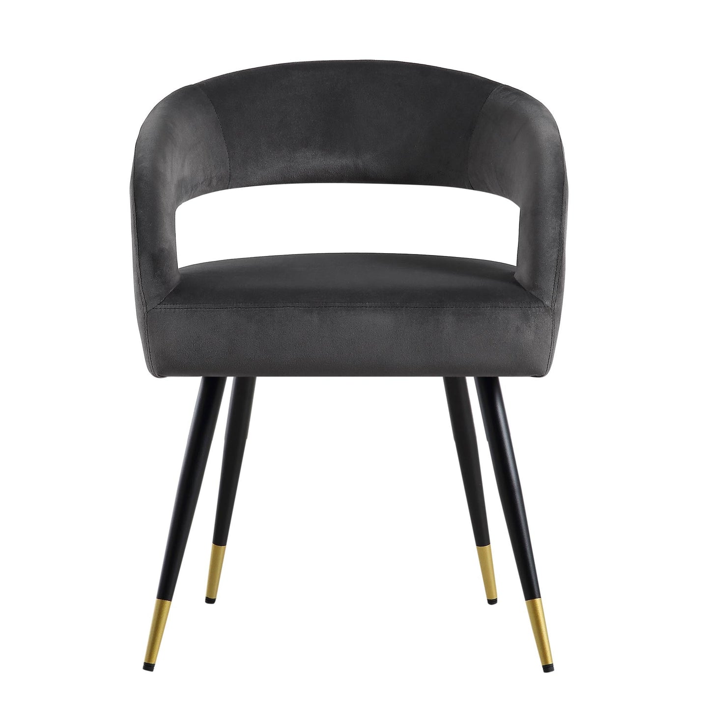 Ensemble de 2 chaises de salle à manger en velours anthracite Laurel Wave