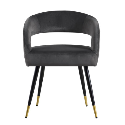Ensemble de 2 chaises de salle à manger en velours anthracite Laurel Wave