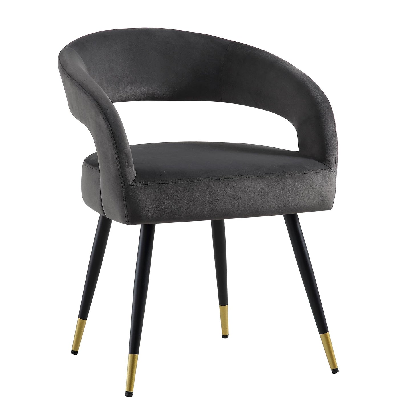 Ensemble de 2 chaises de salle à manger en velours anthracite Laurel Wave