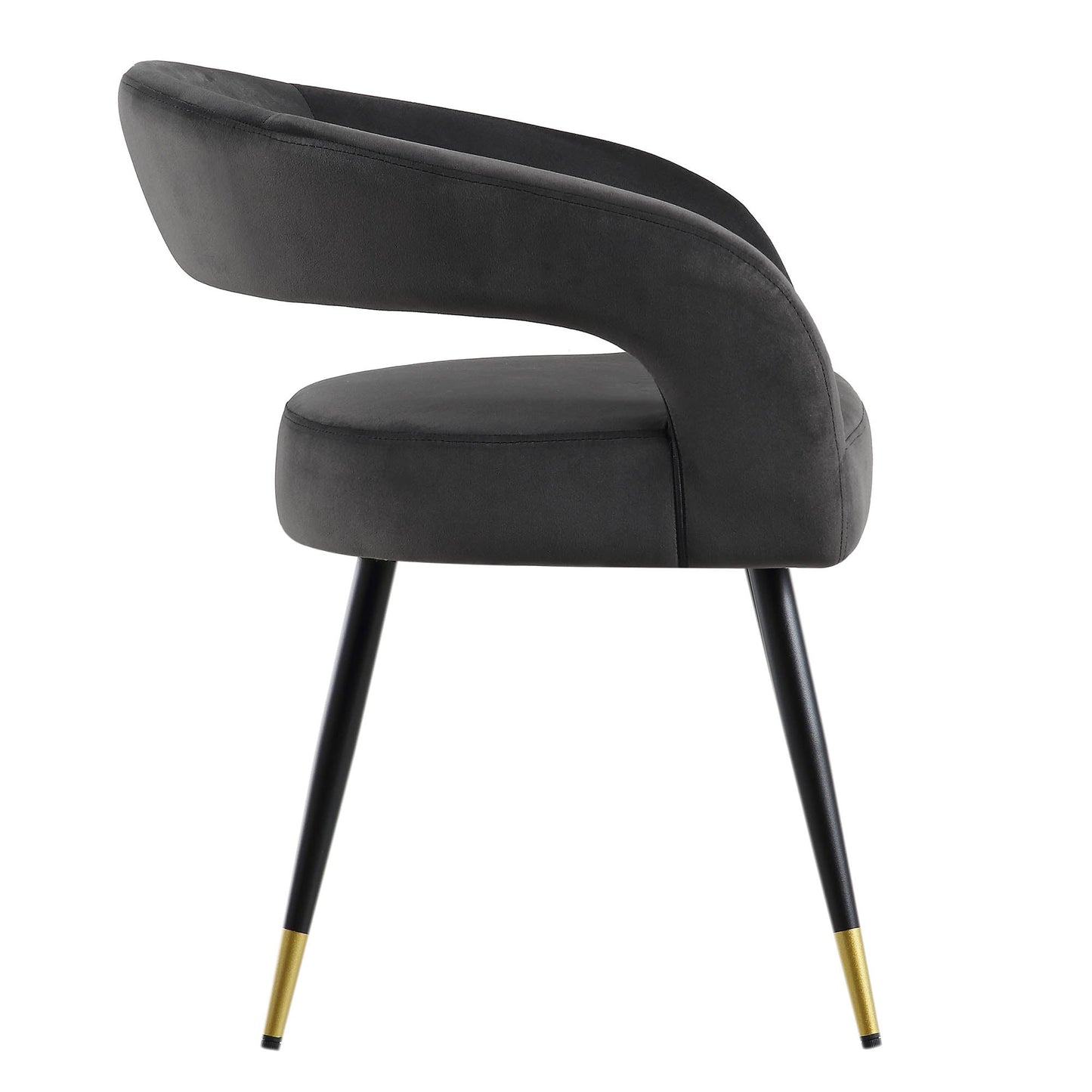 Ensemble de 2 chaises de salle à manger en velours anthracite Laurel Wave