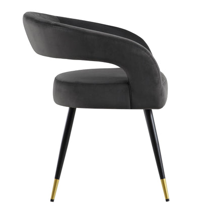 Ensemble de 2 chaises de salle à manger en velours anthracite Laurel Wave