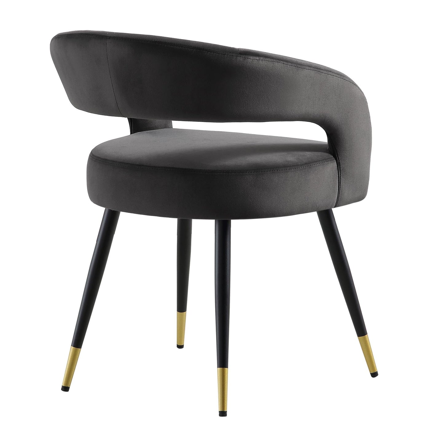 Ensemble de 2 chaises de salle à manger en velours anthracite Laurel Wave