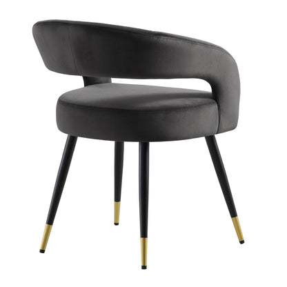 Ensemble de 2 chaises de salle à manger en velours anthracite Laurel Wave