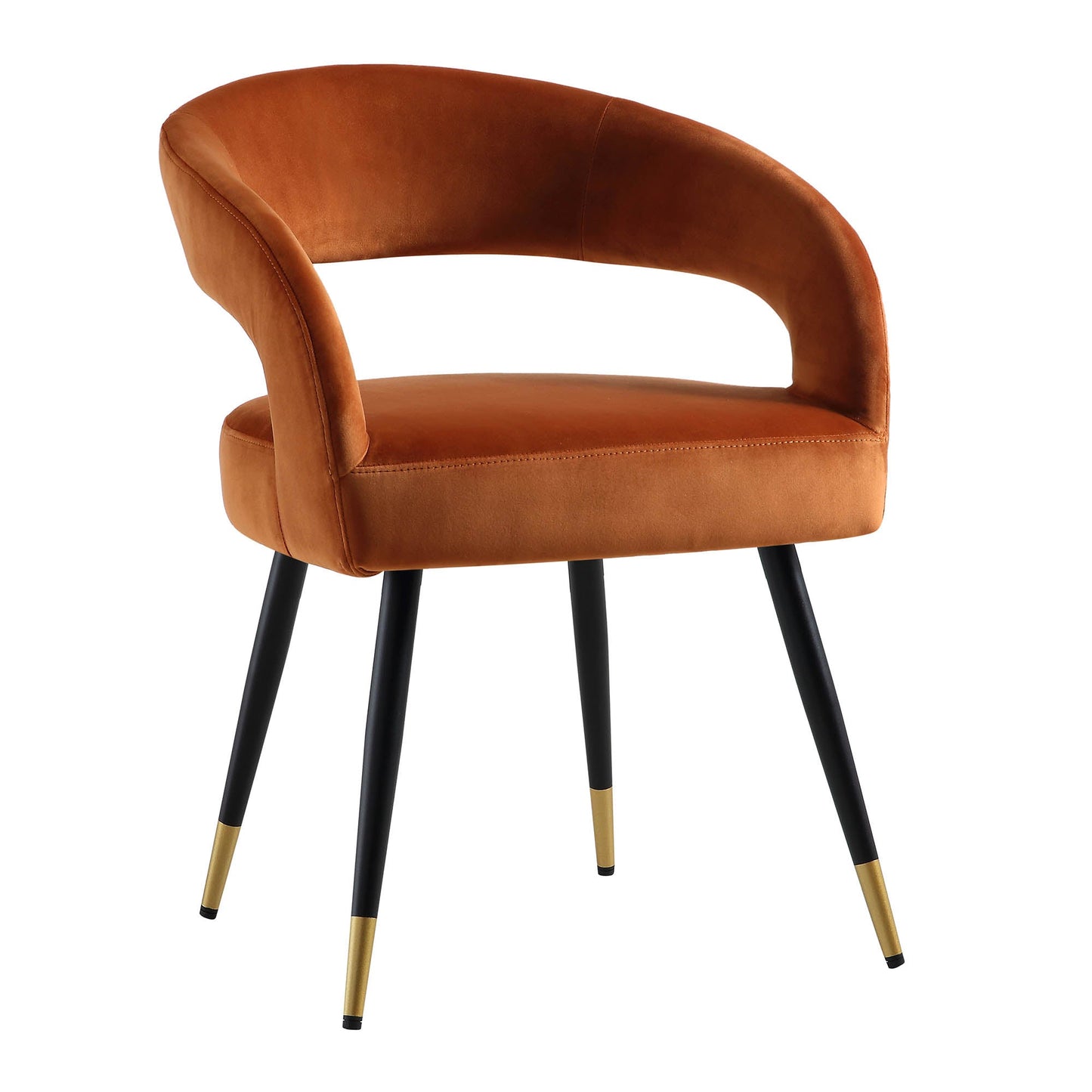 Ensemble de 2 chaises de salle à manger en velours rouille Laurel Wave