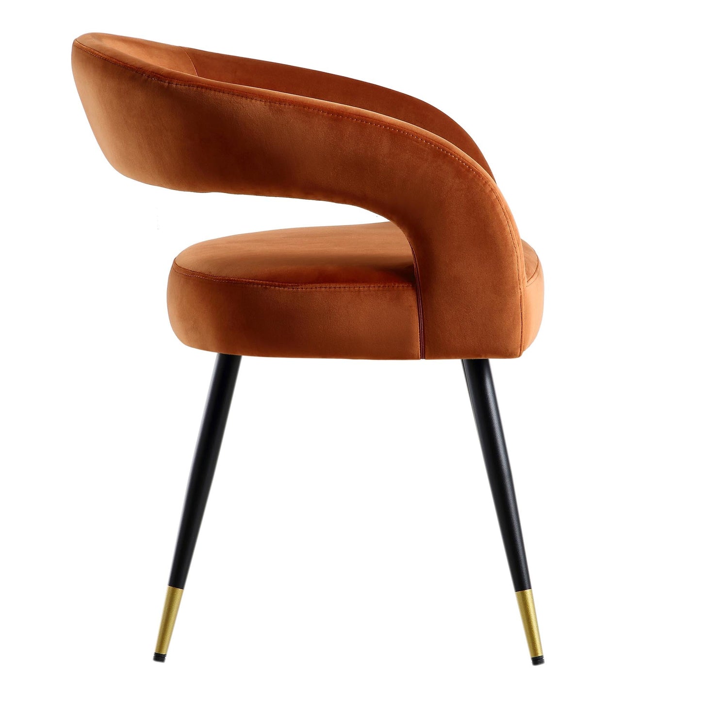 Ensemble de 2 chaises de salle à manger en velours rouille Laurel Wave