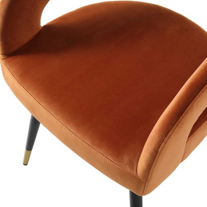 Ensemble de 2 chaises de salle à manger en velours rouille Laurel Wave