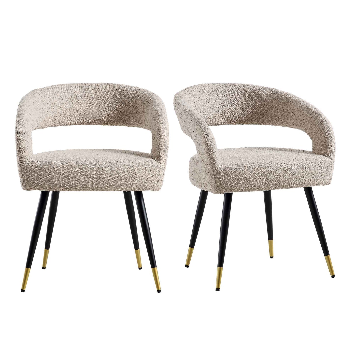 Ensemble de 2 chaises de salle à manger Laurel Wave Taupe Boucle
