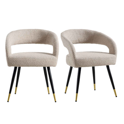 Ensemble de 2 chaises de salle à manger Laurel Wave Taupe Boucle