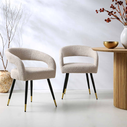 Ensemble de 2 chaises de salle à manger Laurel Wave Taupe Boucle