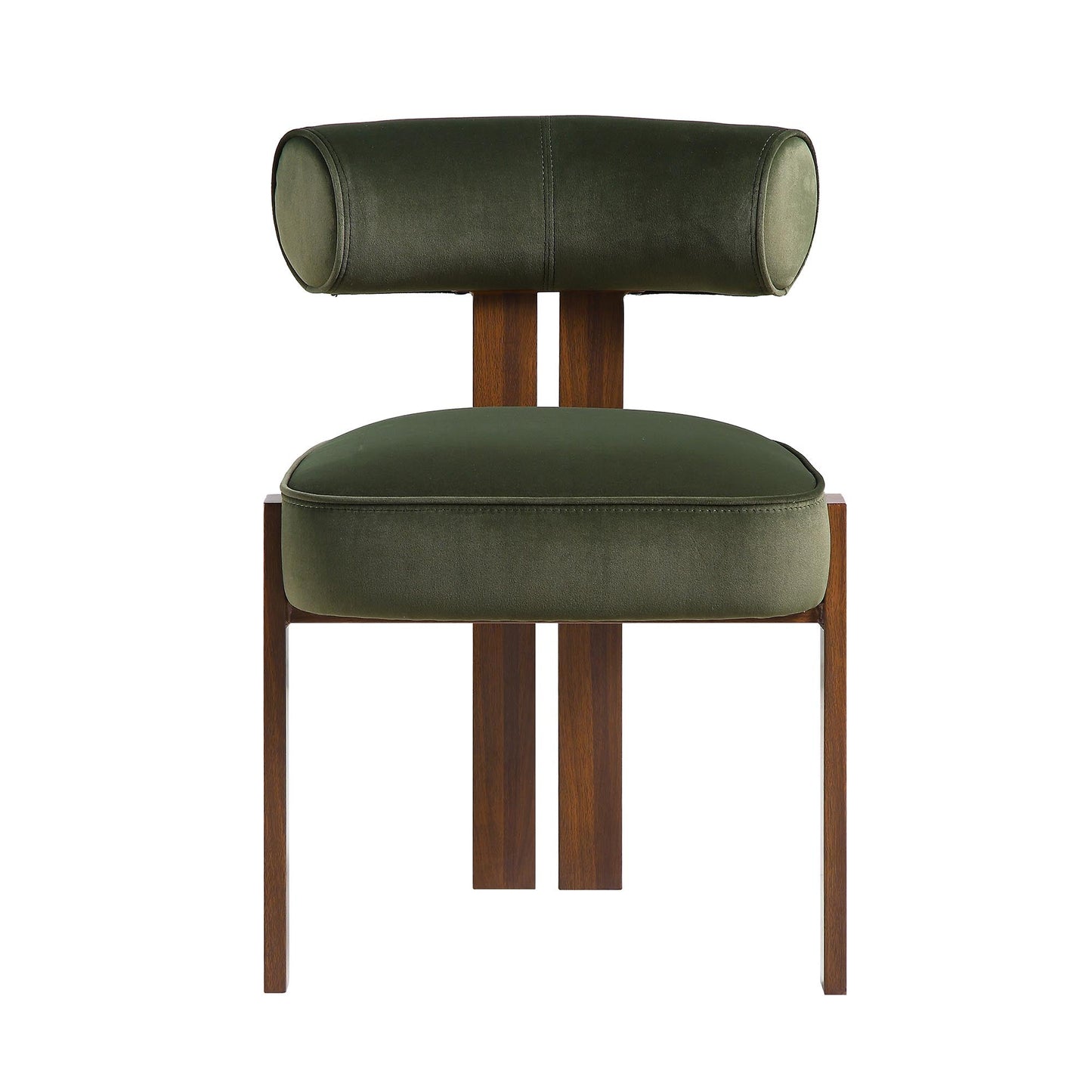 Chaise de salle à manger en velours vert mousse Ophelia