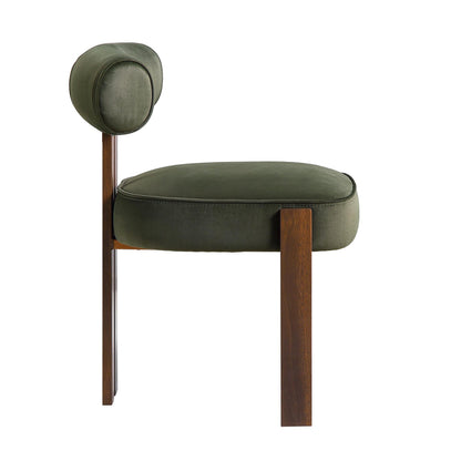Chaise de salle à manger en velours vert mousse Ophelia