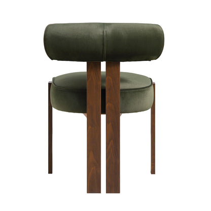 Chaise de salle à manger en velours vert mousse Ophelia