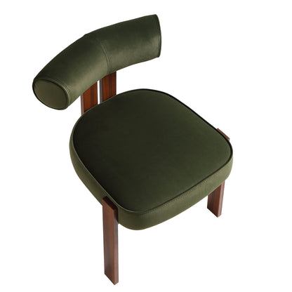 Chaise de salle à manger en velours vert mousse Ophelia