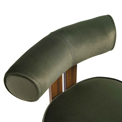 Chaise de salle à manger en velours vert mousse Ophelia