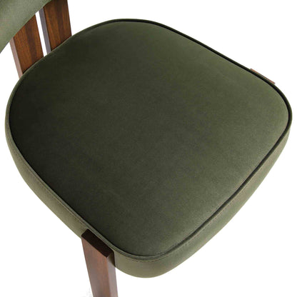 Chaise de salle à manger en velours vert mousse Ophelia