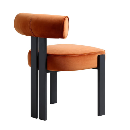 Chaise de salle à manger en velours rouille Ophelia