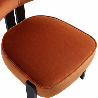 Chaise de salle à manger en velours rouille Ophelia