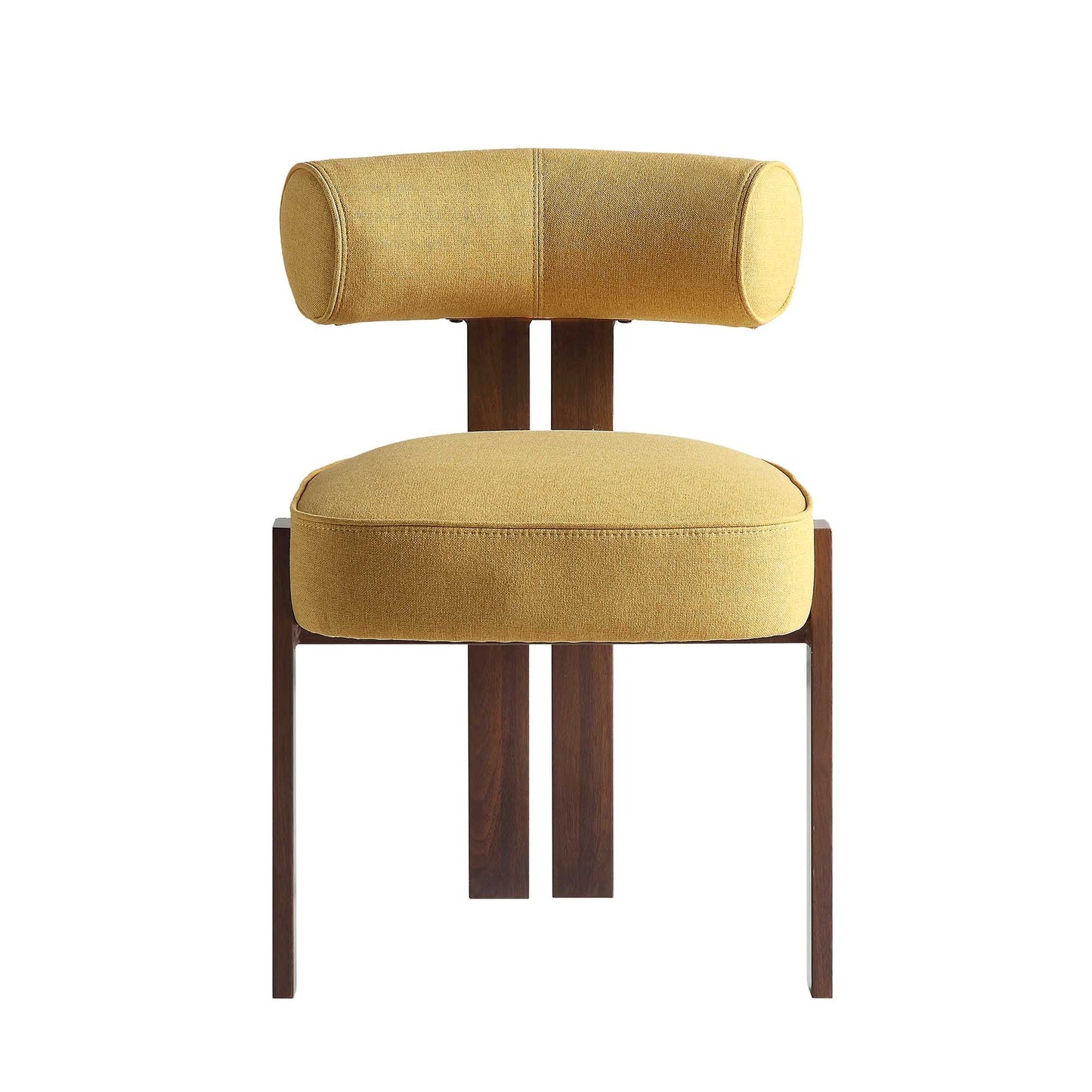 Chaise de salle à manger en tissu doré et miel Ophelia