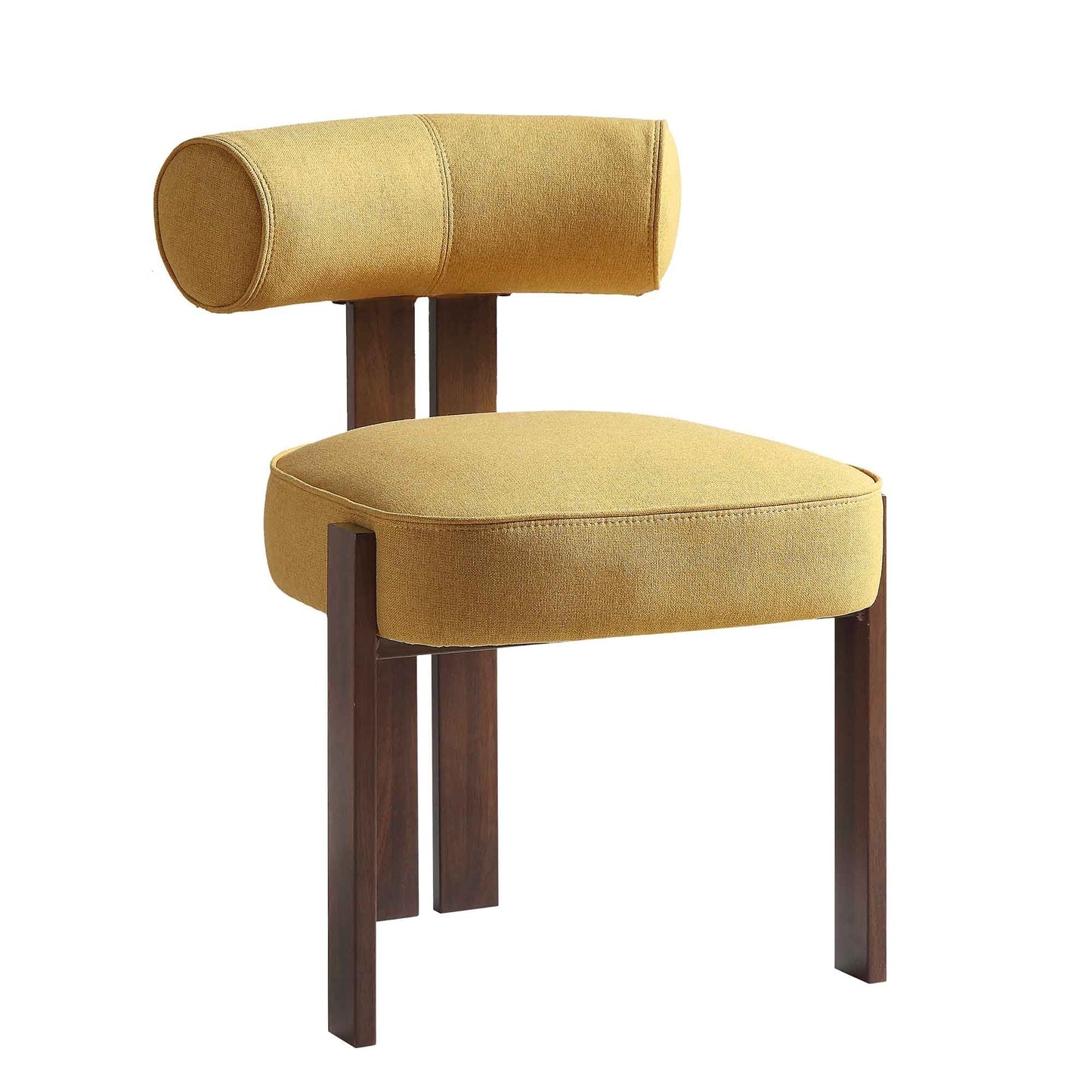 Chaise de salle à manger en tissu doré et miel Ophelia