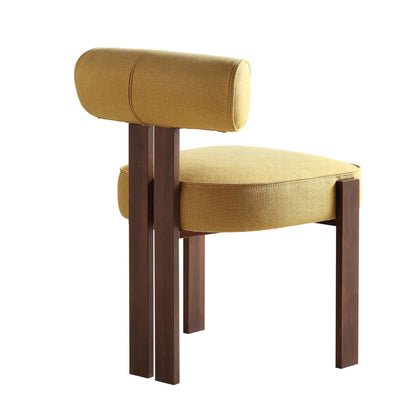 Chaise de salle à manger en tissu doré et miel Ophelia