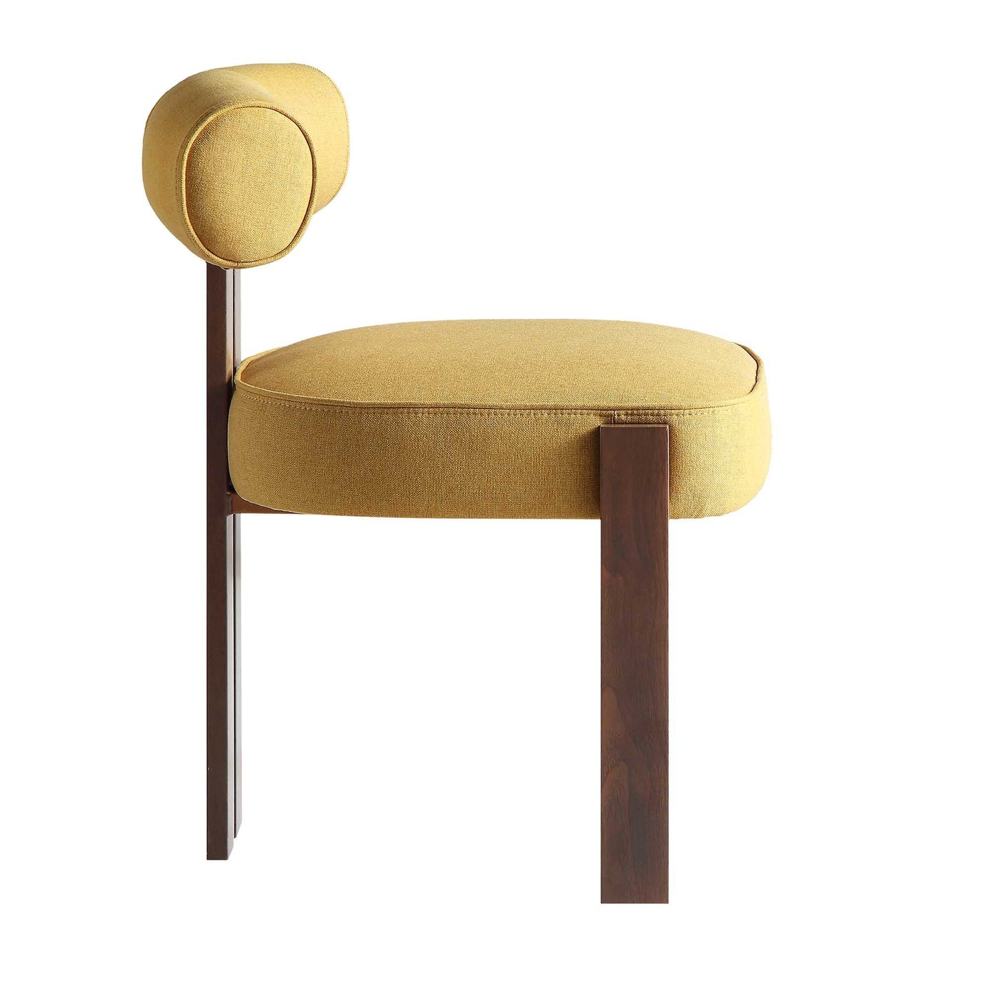 Chaise de salle à manger en tissu doré et miel Ophelia